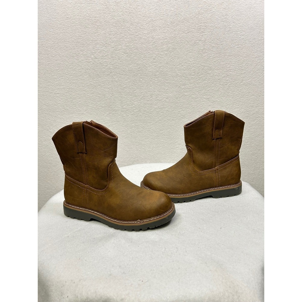 Mountain Creek‎ Weller Boots Kids Size 2M Tan Brown Western Lug Sole